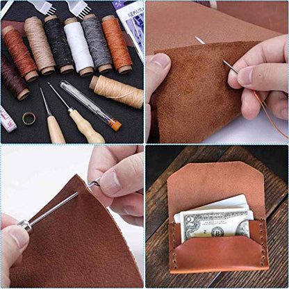 35 Pcs Leather Pouch Kit with Hole Punch (35 Count)