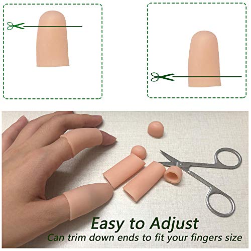 Gel Finger Protectors Finger Caps Silicone Fingertips Protection (10 Count)
