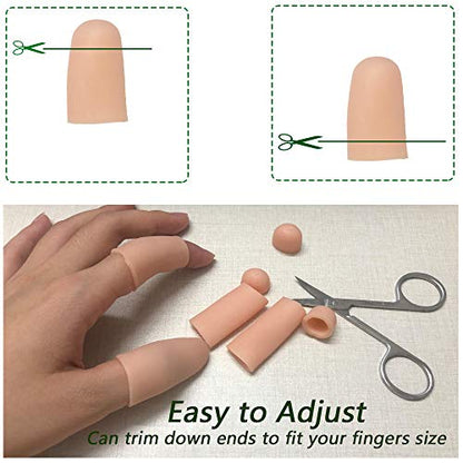 Gel Finger Protectors Finger Caps Silicone Fingertips Protection (10 Count)