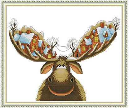 Cross Stitch Stamped Kits 11CT 21X18 inch Holiday Gift Pre