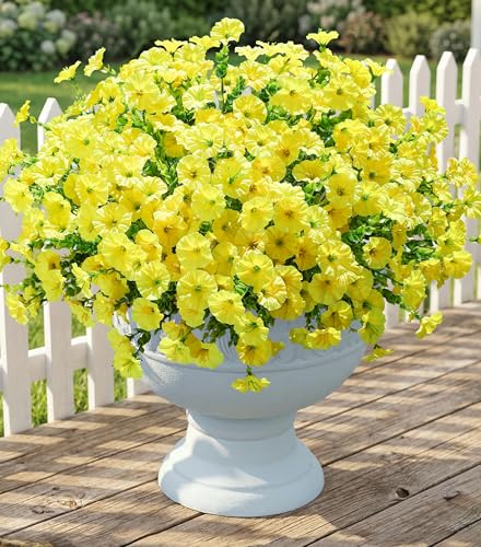 Artificial Flowers Fake Plants for Outdoors Decoration (12 Count)