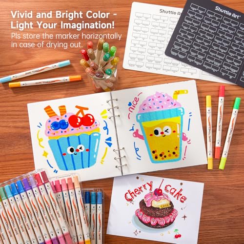 120 Colors Dual Tone Acrylic Paint Markers (60 Count)