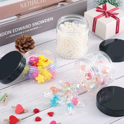 36 Pieces 0.17 oz Plastic Jars with Lids Wide Mouth Airtight Reusable Container Acrylic Cosmetic Small Jars for Lotions Ointments Travel Toiletries Creams Make up Storage (36 Count)
