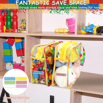 6 Packs Large Toy Storage Bags with Labels (6 Count)