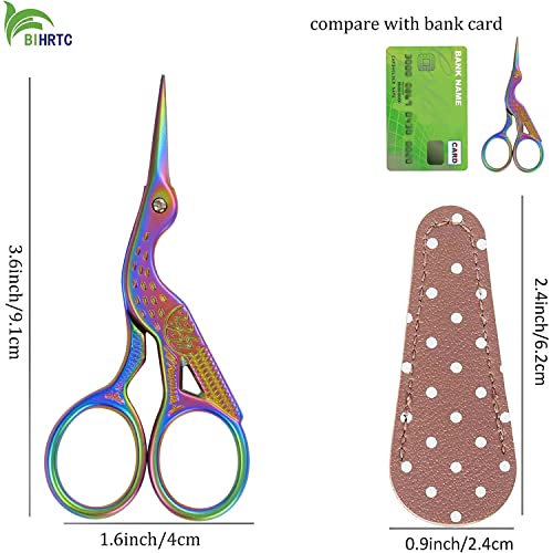 3.6inch Mini Scissor Bird Crane Embroidery Scissors Stainless Steel (2 Count)
