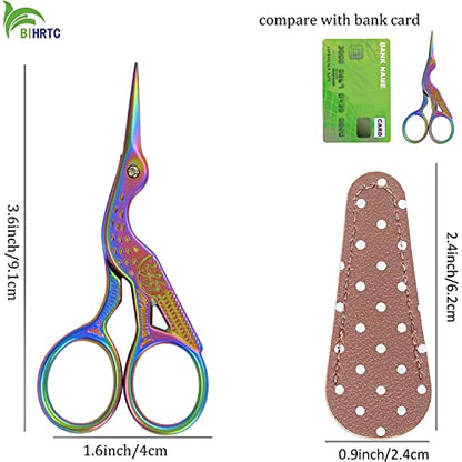3.6inch Mini Scissor Bird Crane Embroidery Scissors Stainless Steel (2 Count)