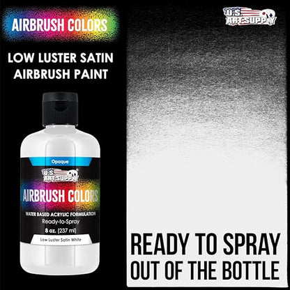 Low Luster Satin White Acrylic Airbrush Paint (8 Fl Oz)