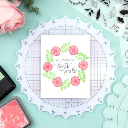 9.5inch 24cm Rotating Stamping Platform Stamp & Spin Tool for Stamping Circular Designs Stamping Positioning Tool with Lines for Scrapbooking Crafts Card Making Arts Supplies
