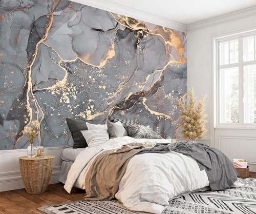 Gray and Gold Marble Wallpaper wall murals for Bedroom 114"x74"