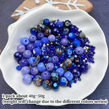 Assorted Glass Resin Beads Multi Size Colors Smooth Cracked Gravel Millet Spacer Beads for Bracelets Necklace Earring DIY Jewelry Making Craft