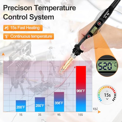 80W LCD Soldering Iron Kit Adjustable Temp 180