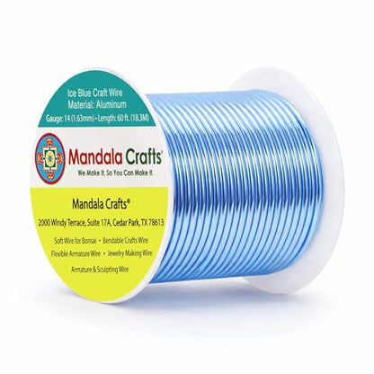 14 Gauge Ice Blue Anodized Aluminum Craft Wire