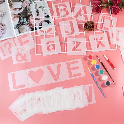 4 in Alphabet Number Stencils for Painting