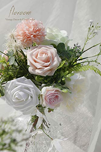Artificial Flowers 25pcs Real Looking Dark Red Ombre Colors Foam Fake Roses with Stems for DIY Wedding Bouquets Bridal Shower Centerpieces Floral Arrangements Party Tables Home Decorations (25 Count)