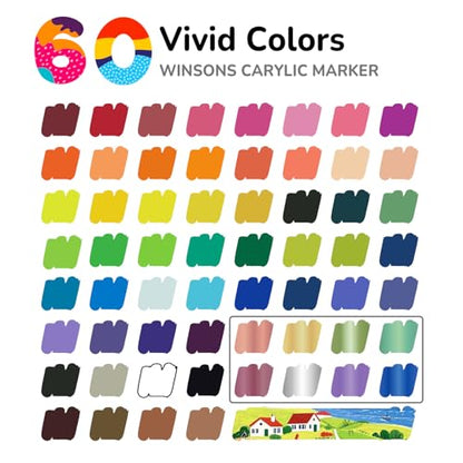 Acrylic Markers (60 Count)