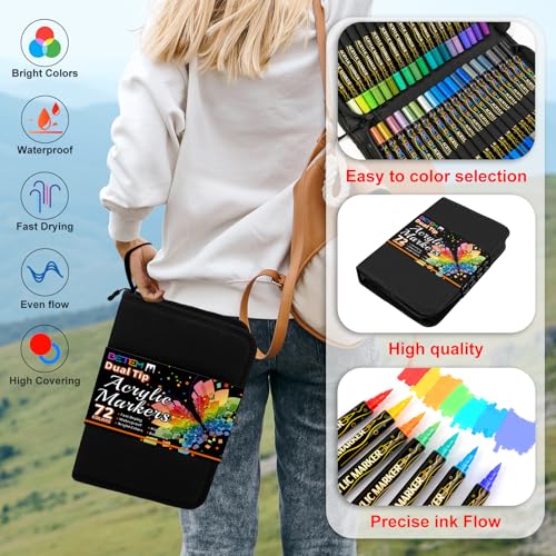 72 Colors Paint Markers for Glass (72 Count)