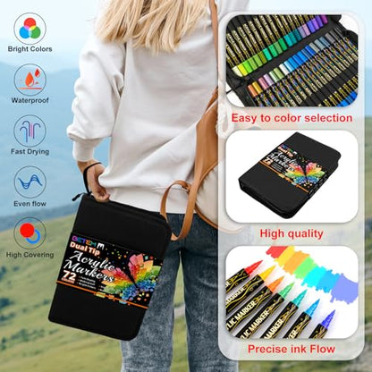 72 Colors Paint Markers for Glass (72 Count)