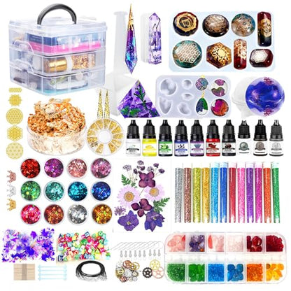 Resin Kit 3 Tier Storage Box Jewelry Making Kit with Molds (125 Count)