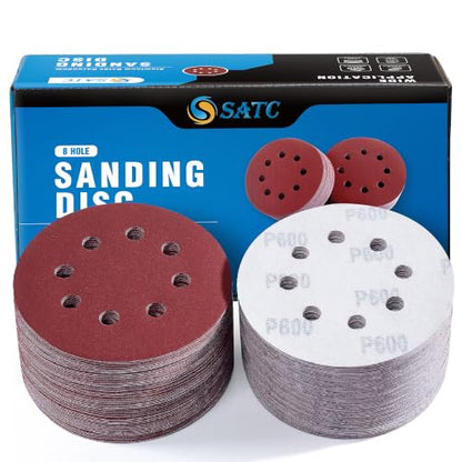 150 PCS Sanding Disc 5 Inch 8 Hole Hook and Loop Sanding Discs for Random Orbital Sander 600 Grit (150 Count)