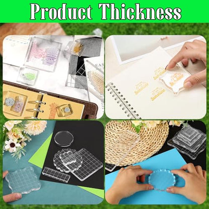 4Pcs Clear Acrylic Stamp Blocks Set (4 Count)