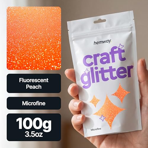 Craft Glitter Fluorescent Peach 100g Microfine Glitter (3.5 Ounce)