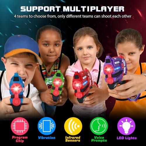 Laser Tag Guns Set of 4 Laser Tag Guns with Digital LED Score Display Vests (4 Count)