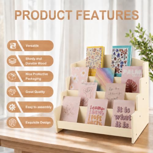 4 Tier Wooden Greeting Card Display Stand