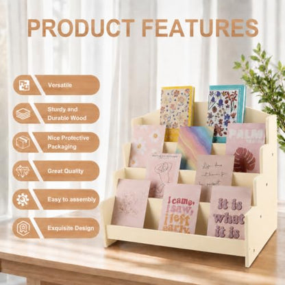 4 Tier Wooden Greeting Card Display Stand