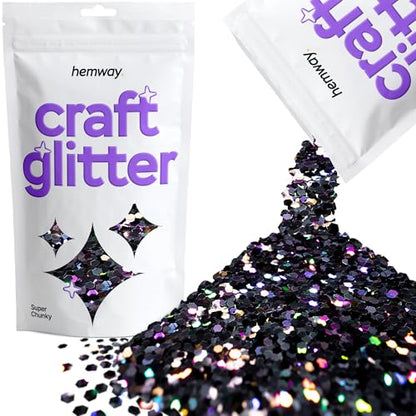 Craft Glitter Black Holographic 100g Super Chunky Glitter (3.5 Ounce)
