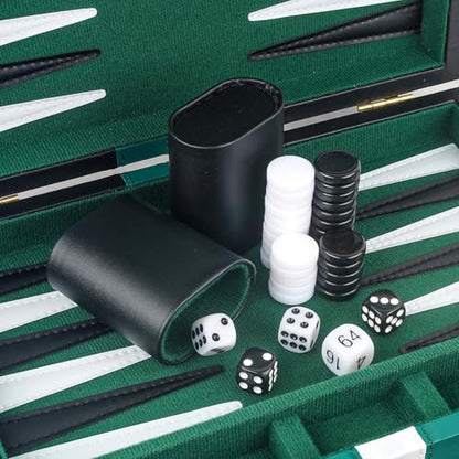 Backgammon Set 2 Players Classic Backgammon Sets for Adults Board Game with Black PU Leather Case Portable and Travel Backgammon Set