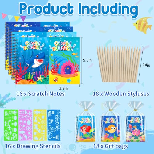 24 Pack Rainbow Scratch Notebook Art Party Favors for Kids