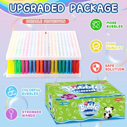 300 Piece Mini Bubble Wands in 10 Colors (4.8 Ounce)