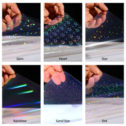 36 Sheets Holographic Laminating Sheets Clear Self Adhesive Sticker Paper (36 Count)