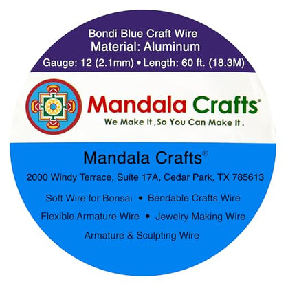 12 Gauge Bondi Blue Anodized Aluminum Craft Wire