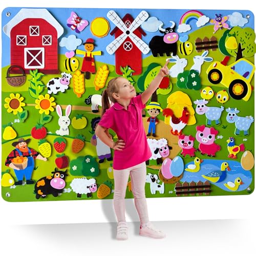 Farm Felt Board for Toddlers 61 Pcs