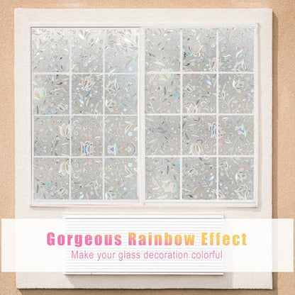 Rainbow Tulip Stained Frosted Glass Window Sticker