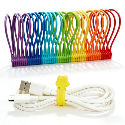 Reusable Silicone Magnetic Cable Ties (28 Count)