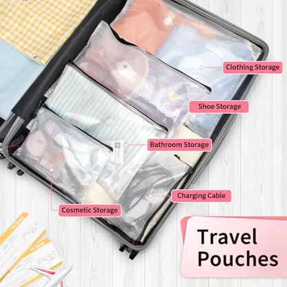 12 Pack A4 Black Mesh Zipper Bags (12 Count)