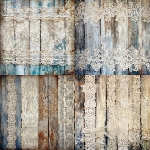 Vintage Lace & Wood Scrapbook Paper Pad 6x6