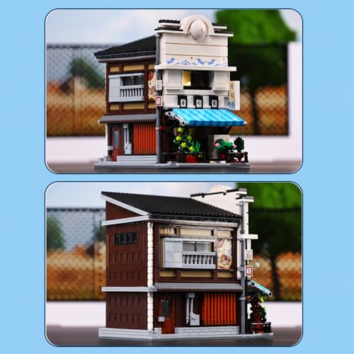 Master Japanese Sushi House Building Block Set C66018W Creative City Brick Kit with Lights