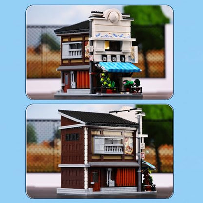 Master Japanese Sushi House Building Block Set C66018W Creative City Brick Kit with Lights