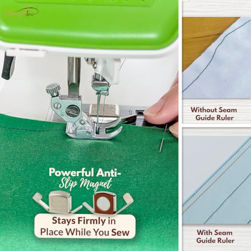 Seam Allowance Ruler & Magnetic Seam Guide for Sewing Machine