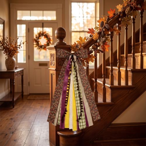 Large Fall Ribbon Bow for Wreath