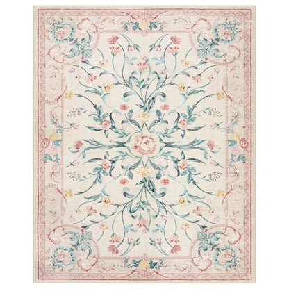 Pink Floral 8x10 Washable Rug for Living Room (11520 sq in)