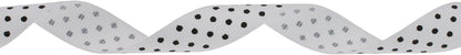 Polka Dot Grosgrain Ribbon 25 Yard Each Roll 100% Polyester (5/8", White) - Crafty Corner