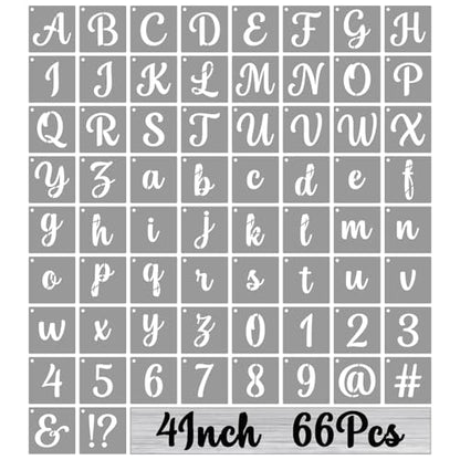 4 Inch Alphabet Letter Stencils for Painting (66 Count)