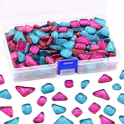 1 Pound Mixed Colors Shine Crystal Series Mosaic Tiles Assortment Kit (15.87 Ounce)