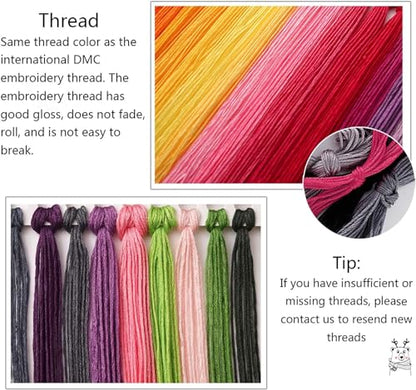 Cross Stitch Kits 14CT Counted Full Range of Embroidery Starter Kits for Beginners DIY Embroidery Kit for Girls