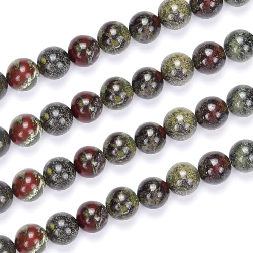 70pcs Adabele Natural Dragon Blood Jasper Gemstone 10mm Round Beads (68 Count)
