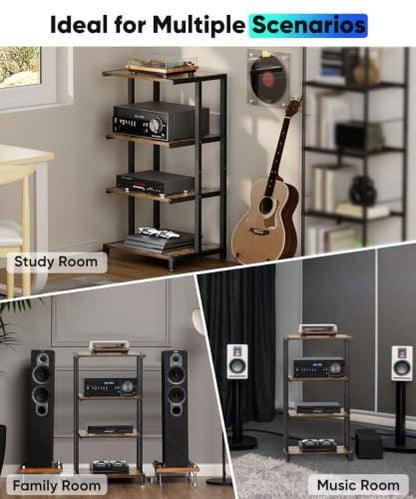 4 Tier Wooden Media Stand (4 Count)